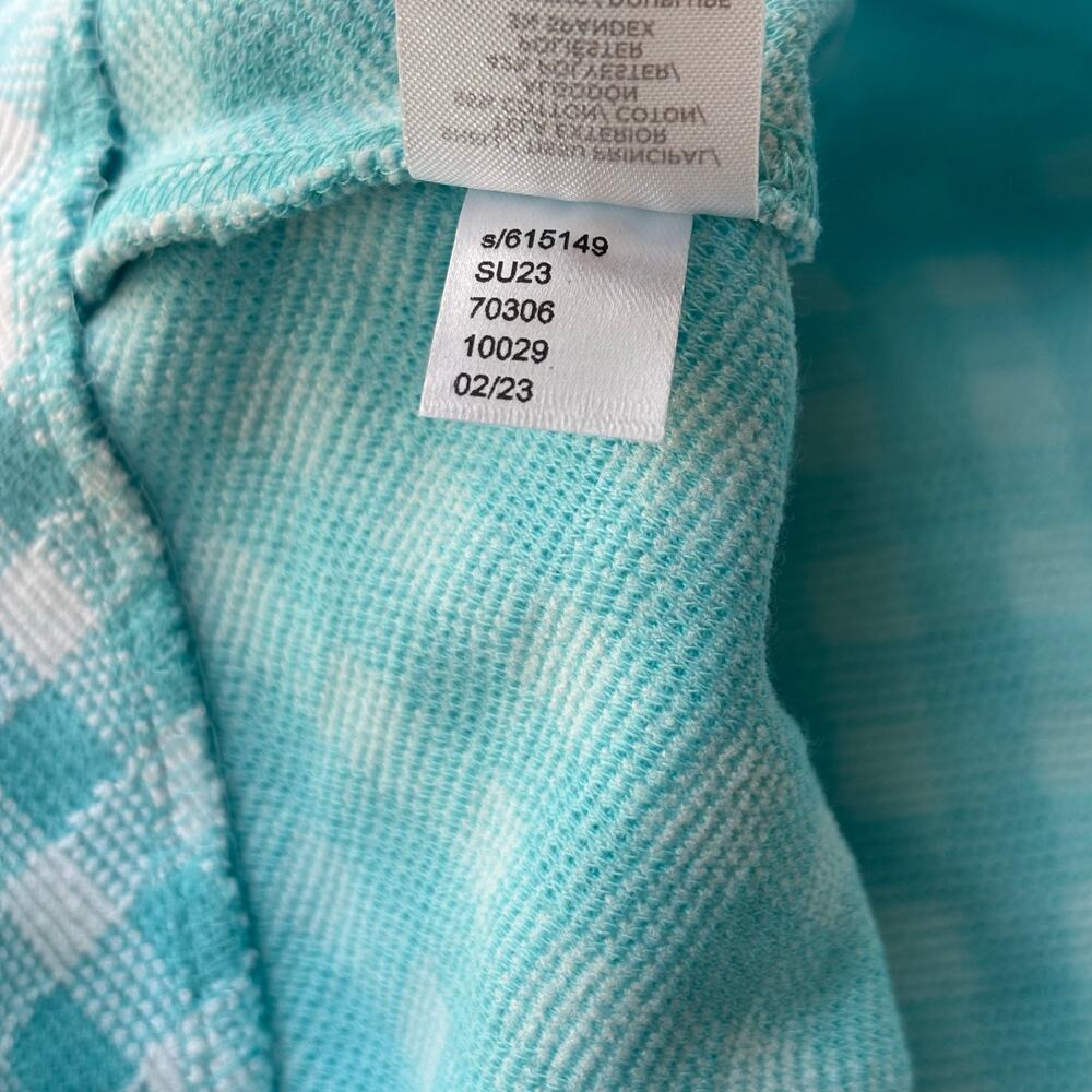New Ann Taylor Aqua Pop Gingham Sleeveless Flare Dress Size 6 Petite - Picture 10 of 10